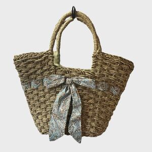 Wicker Tote Mesh Bag Purse Summer Beach Vacation Cruise